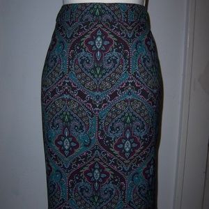 Womens Talbots Sz 12 Paisley Skirt Lined
